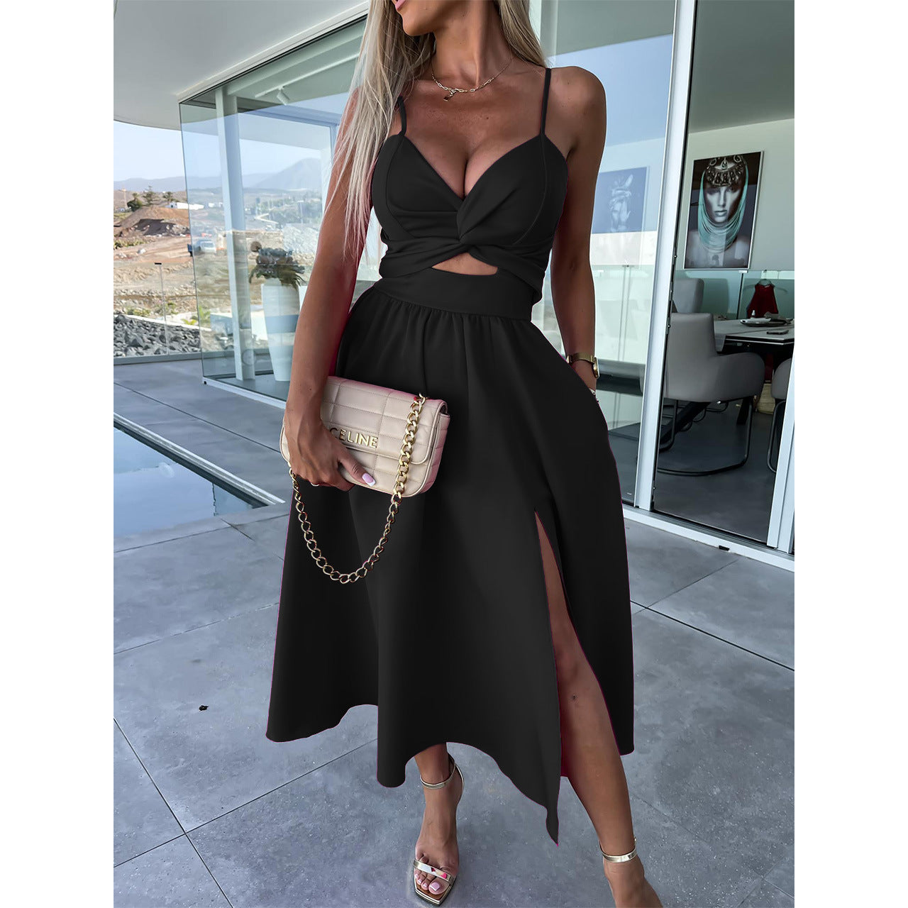 Camille™ | Robe de Luxe avec Fente Élégante