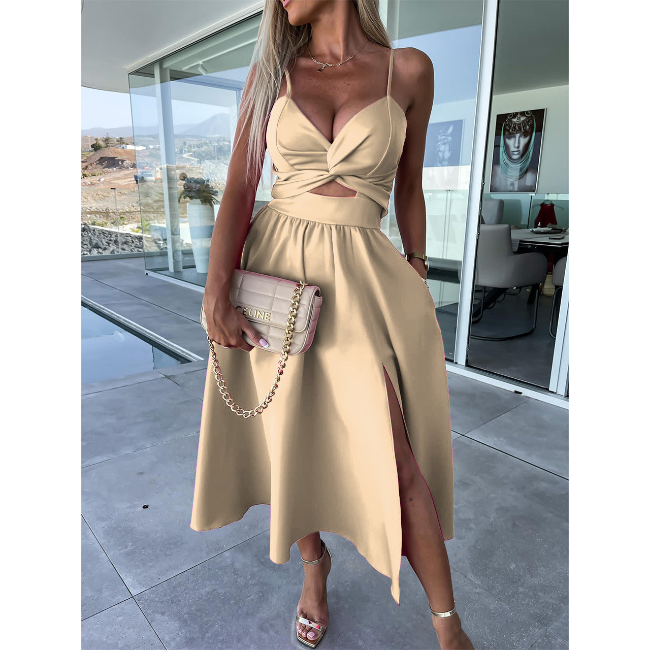 Camille™ | Robe de Luxe avec Fente Élégante