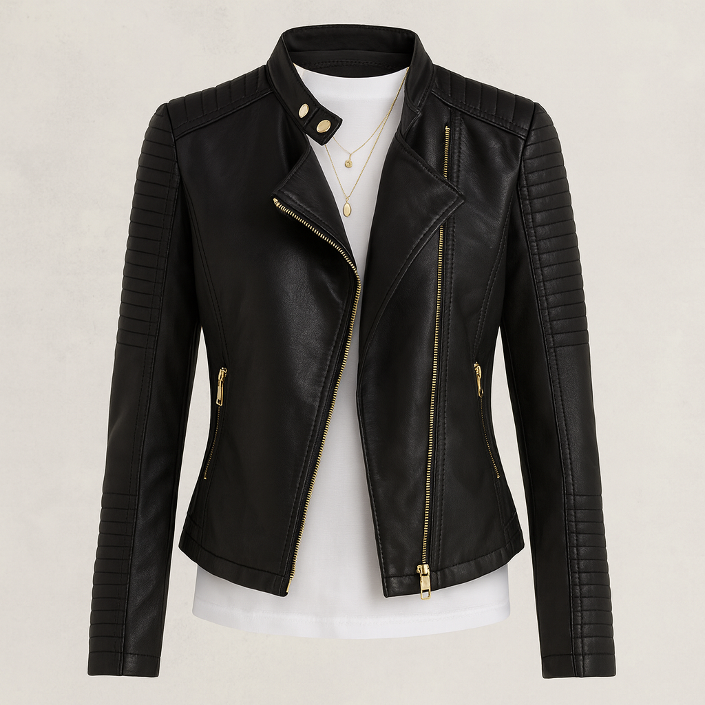 Melissa™ | Veste Biker en Cuir Véritable de Luxe